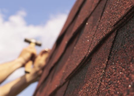 A photo of a roof inspection