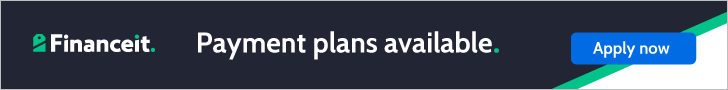 Financeit payment plans available banner with Apply Now button.